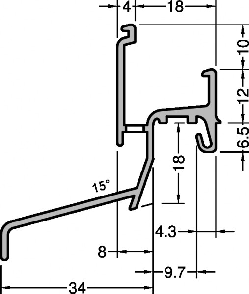 Gutmann Regenschutzschiene Lagerlänge Neckar 22/34F mittelbronze G 214