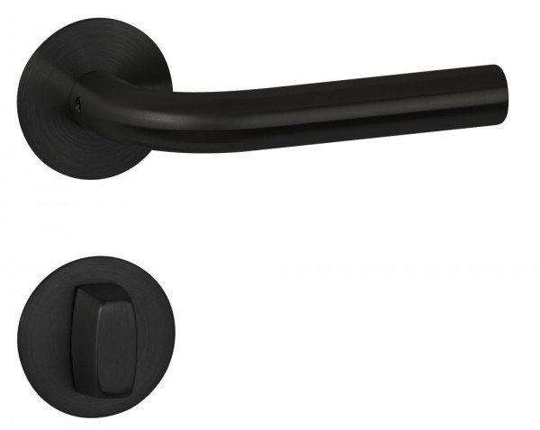 Hermat Bad-Drückergarnitur 1802 BASIC 03 Oberfl. 74 Classic Black, ähnl. RAL 9005