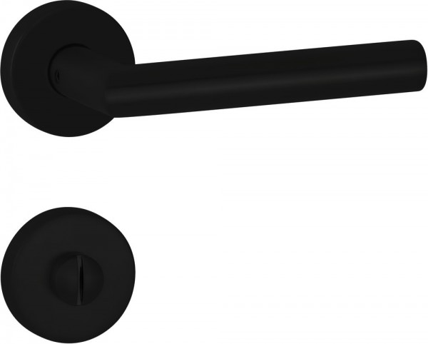 Hermat BAD Drückergarnitur 1802 BASIC 02 Oberfl. 74 (Classic Black beschichtet)