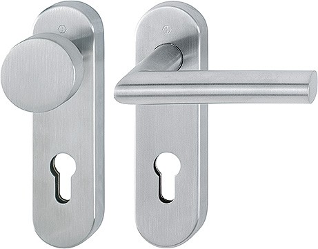 Hoppe Wechselgarnitur Amsterdam F69 Edelstahl matt PZ 72 E58/353KH/1400