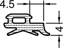 Gutmann Verglasungsdichtung außen HA System LARA 750004 , schwarz