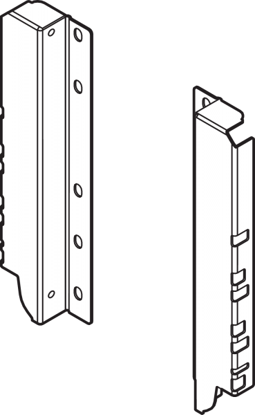 Blum TBX-Holzrückwandhalter-Set antaro M/K+1 Reling Ls/Rs seidenweiß