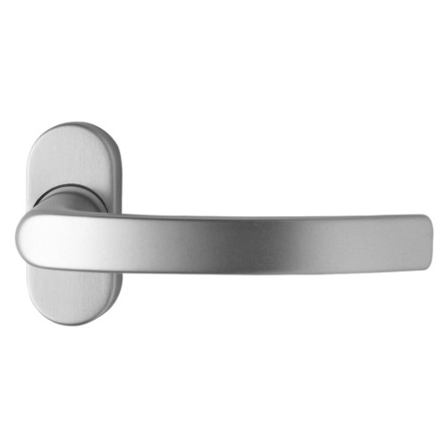 Dieckmann Alu-Rahmentürdrücker auf ovaler Rosette, festdrehbar, Serie Ares, 8mm VK, F01