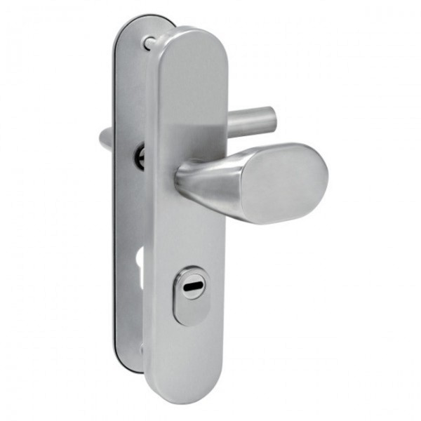 ToniTec® Haustür Schutz-Wechselgarnitur 72mm L-Form Edelstahl