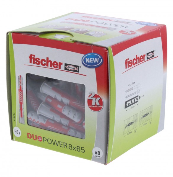 [NR] Fischer DUOPOWER Dübel 8x65 mm 50 Stück