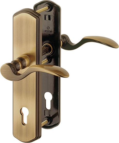 Hoppe HT Türgriffgarnitur München F73 Messing brüniert 92 mm PZ rechts