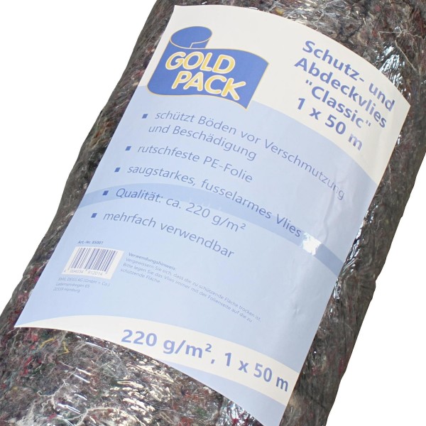 GOLDPACK Abdeckvlies Classic 1 x 50 m, 220 g/m² Typ Basic grau