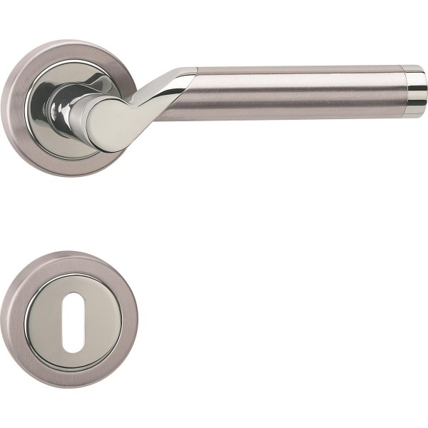 Hermat ZT Rosettengarnitur BB VISION II 65 Glanzverchromt / Edelstahl matt