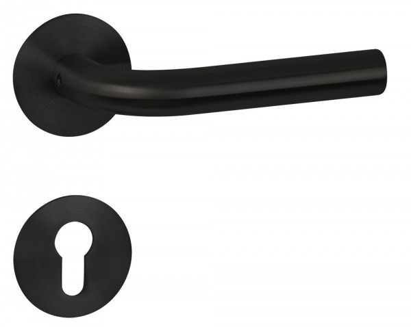 Hermat ZT-Drückergarnitur 1802 BASIC 03 Oberfl. 74 Classic Black, ähnl. RAL 9005