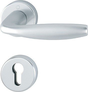 HOPPE 1/2 Türgriffgarnitur New York F1 Aluminium natur 1810H/42/42S PZ