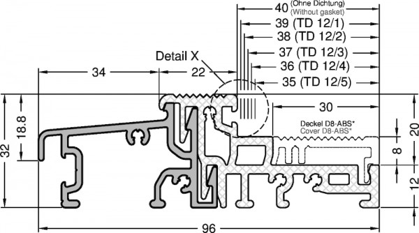 Gutmann Bodenschwelle für Haustüren VE = 30 mtr Weser 96/32-TI EV 1 eloxiert