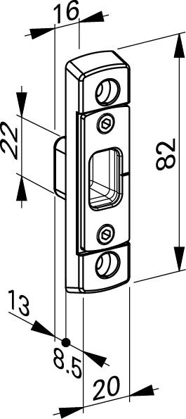 Roto DoorSafe MV-Bolzen-Schließst. verstellb. H/B/VSTB./20 mm SL ROTOsil