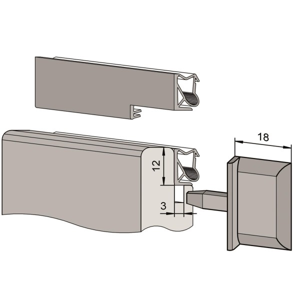 Roto DEVENTER Endstücke Stulp VES 3 - 1218 weiß