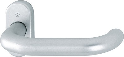 Hoppe Türgriff auf Griffrosette Paris F1-2 matt Aluminium natur matt