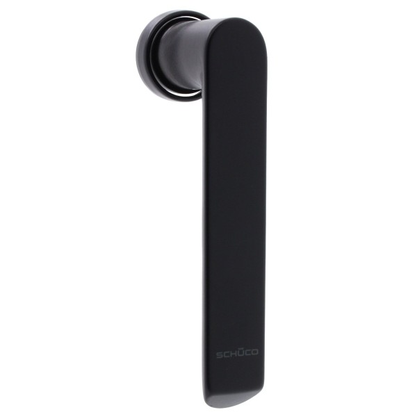 BLACK BEAUTY Schüco Fenstergriff für Metallfenster Schwarz RAL9005 inkl. Deckrosette 247002