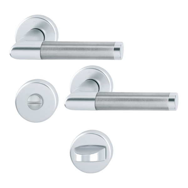Hoppe Badgarnitur Amsterdam F1/F69 Aluminium silber/Edelstahl matt