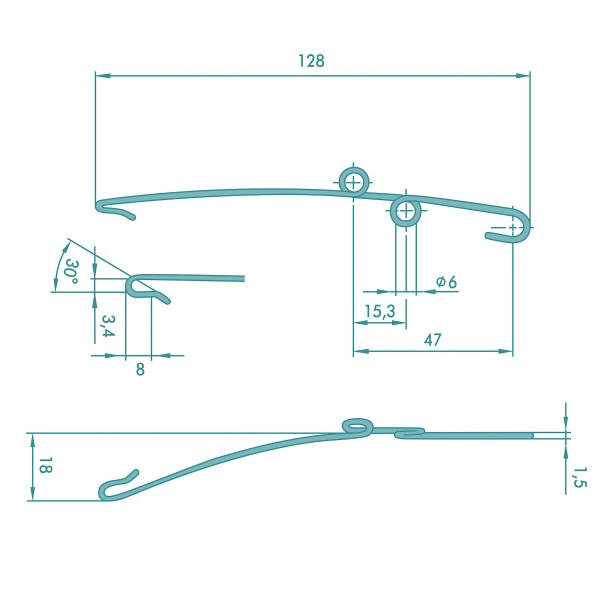 FEPS PSK-Ersatzfeder als Ersatz für Marke Siegenia Serie PSK 160 / 200 rechts