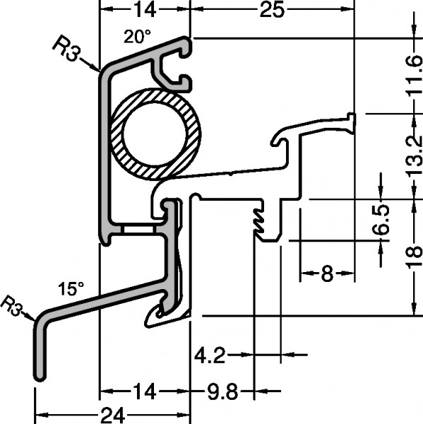 Gutmann Regenschutzschiene Drau 25/24 F-TI K EV 1 eloxiert Nr. 415527