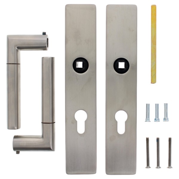 FSB Drückergarnitur 12 1078 021 eckiges Langschild ER matt 6204 PZ TS=39-58mm