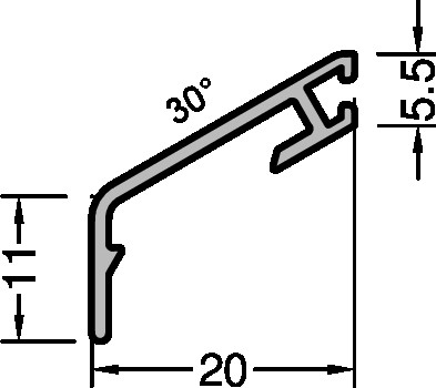 Gutmann Flügelabdeckprofil FP 7605 blank VE = 240 Meter