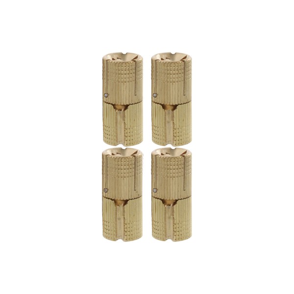 4x ToniTec Einbohrscharnier unsichtbar Exakt Zylinder Scharnier Möbelband messing 14 mm