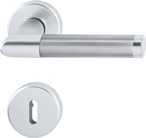 Hoppe Rosetten-Grt. HOPPE-Schnellstift / F1/F69 Aluminium silberfarben/Edelstahl